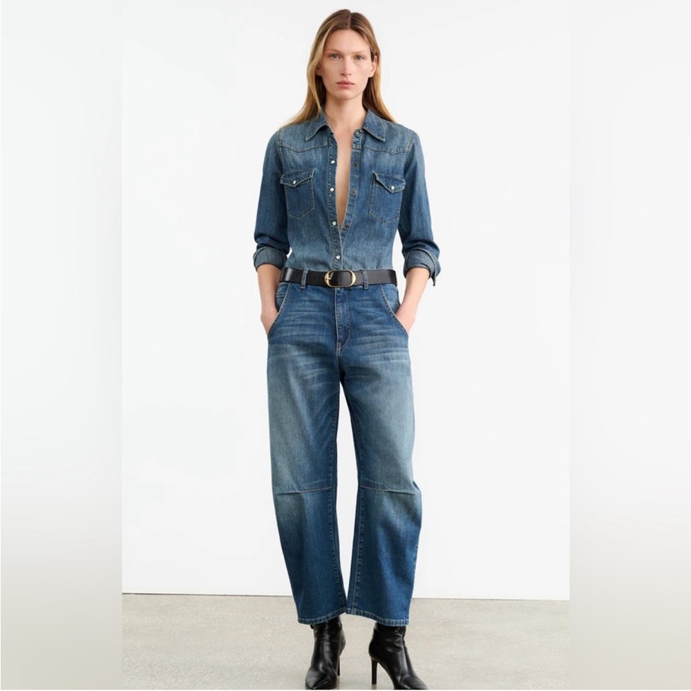 Nili lotan emerson jean 25 classic wash barrel crop